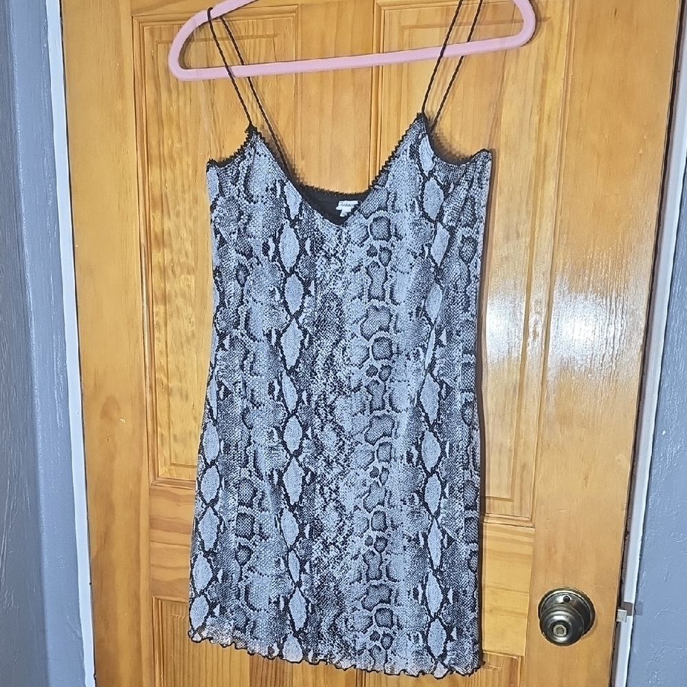 Box D Garage Monochrome Snake Print Dress